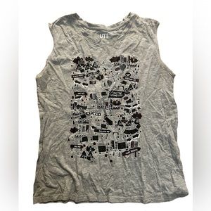 Uniqlo Women’s “Are We There Yet?” Sleeveless Graphic Tee in Medium